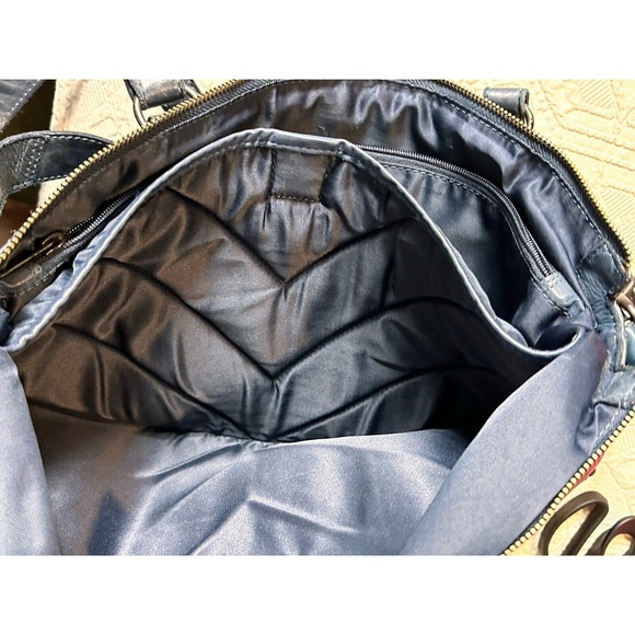 Gianni Conti Handbag Shoulder Crossbody Strap Navy 100% Leather Made Italy - Picture 8 of 15